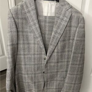 Suitsupply Havana Patch Gray Plaid Men's Suit - 38R